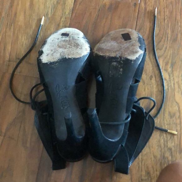 (REVOLVE $295) JOIE Raquel Lace Up Heels Black Witchy Whimsy Fairy Goth 38.5 8.5 - Picture 6 of 7